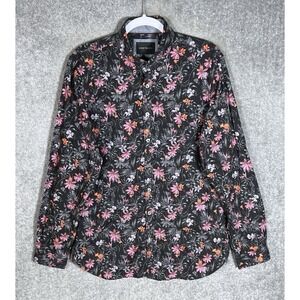 Westbury Premium Button Down Shirt Mens Sz M 39-40 Slim Fit Dark Floral Pocket